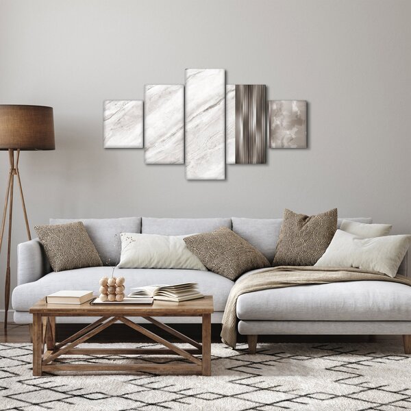 Obraz - Mramor se stříbrnými linkami (125x70 cm)