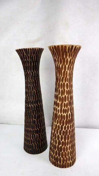 Váza ZITA, exotické dřevo, 50 cm, ruční práce, Thajsko