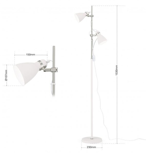 Orion Stl12-1179/2-W Stojací lampa SCHOOL BÍLÁ
