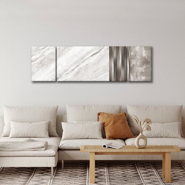 Obraz - Mramor se stříbrnými linkami (170x50 cm)