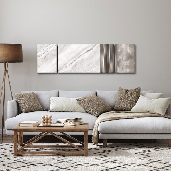 Obraz - Mramor se stříbrnými linkami (170x50 cm)