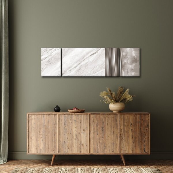 Obraz - Mramor se stříbrnými linkami (170x50 cm)