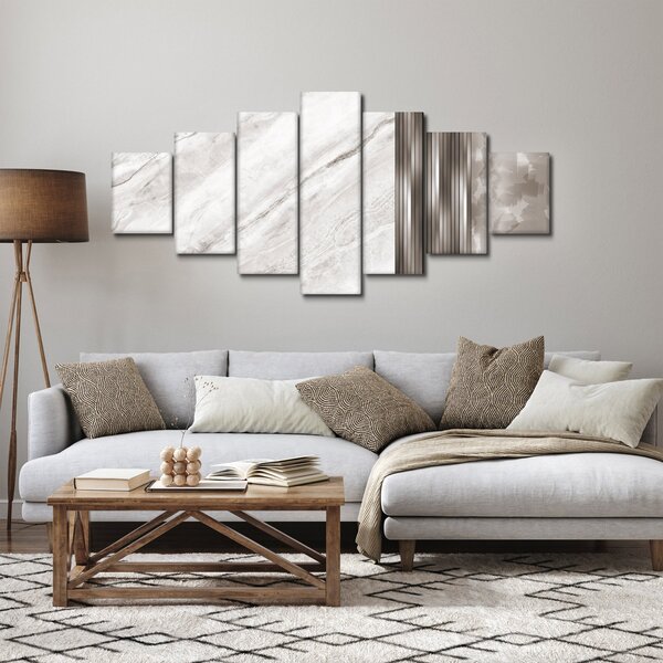 Obraz - Mramor se stříbrnými linkami (210x100 cm)