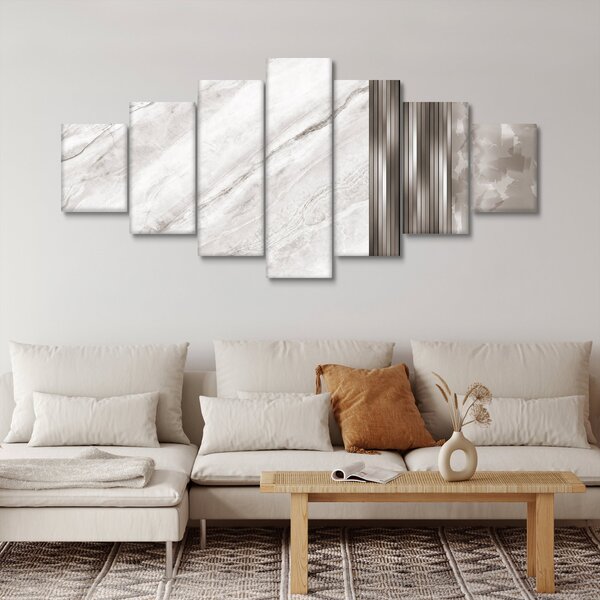 Obraz - Mramor se stříbrnými linkami (210x100 cm)