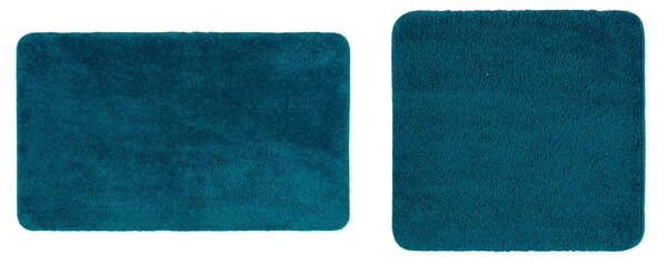 LIVARNO home Koupelnová předložka, 2dílná (tmavě modrá, WC předložka bez výřezu) (100350964003)