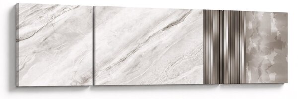 Obraz - Mramor se stříbrnými linkami (170x50 cm)