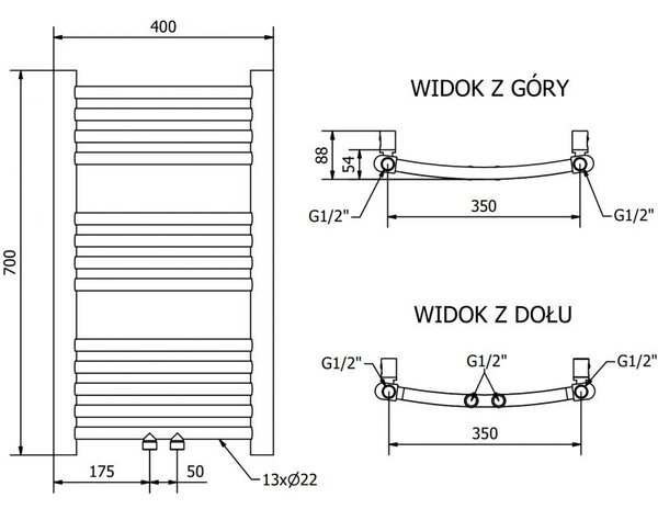 Mexen Ares elektrický radiátor 700 x 400 mm, 300 W, zlatý - W102-0700-400-2300-50