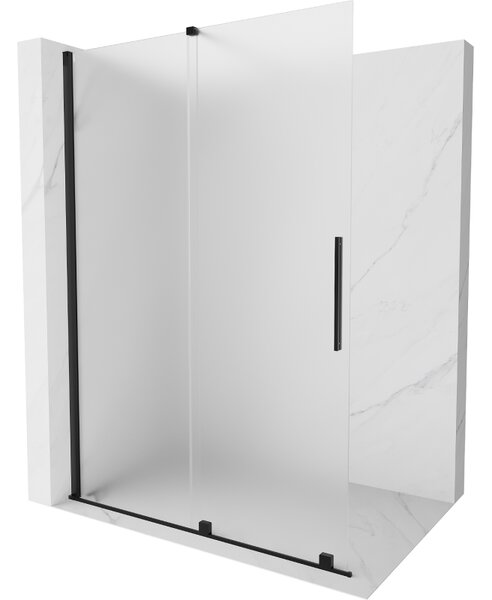 Mexen Velar posuvná sprchová stěna Walk-in 140 x 200 cm, matné sklo 8 mm, černá - 871-140-000-33-70