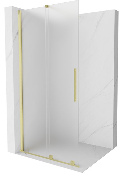 Mexen Velar sprchová stěna posuvná Walk-in 80 x 200 cm, mat 8 mm, zlatá kartáčovaná - 871-080-000-33-55