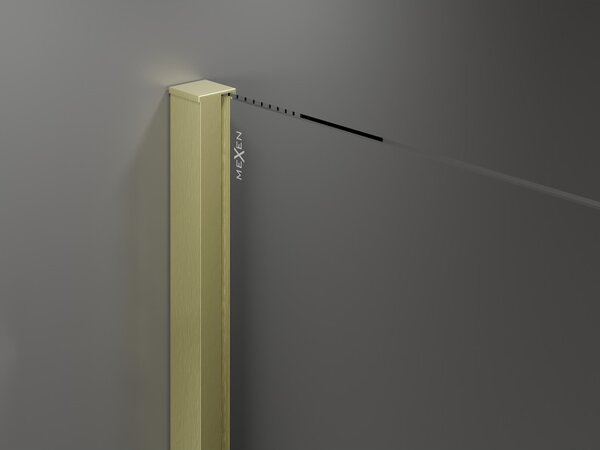Mexen Velar, posuvné sprchové dveře do otvoru 90 cm, 8mm sklo námraza, zlatá matná, 871-090-000-31-55