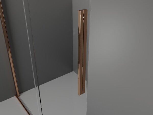 Mexen Velar L, posuvné sprchové dveře do otvoru 90 cm, 8mm sklo námraza, růžové zlato, 871-090-003-31-60