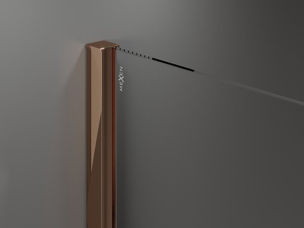 Mexen Velar Duo, posuvné sprchové dveře do otvoru 140 cm, 8mm sklo námraza, růžové zlato, 871-140-000-32-60