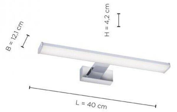 JUST LIGHT LEUCHTEN DIRECT LED nástěnné svítidlo, svítidlo k zrcadlu, chrom, L=40cm 4000K LD 11132-17