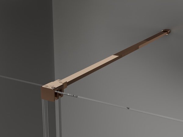Mexen Velar, posuvné sprchové dveře do otvoru 90 cm, 8mm šedé sklo, růžové zlato, 871-090-000-41-60