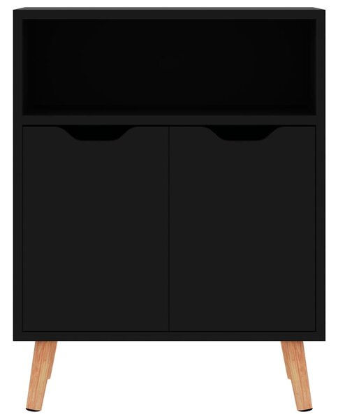 Příborník černý s vysokým leskem 60x30x72 cm kompozitní dřevo 326829