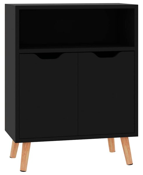 Příborník černý s vysokým leskem 60x30x72 cm kompozitní dřevo 326829