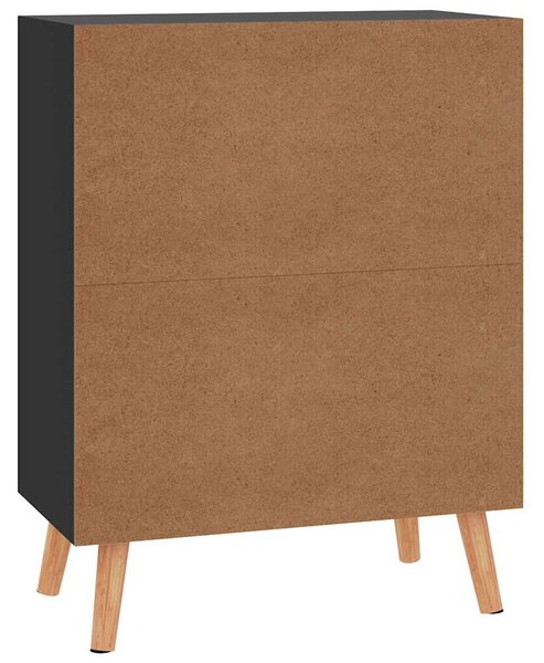 Příborník černý s vysokým leskem 60x30x72 cm kompozitní dřevo 326829