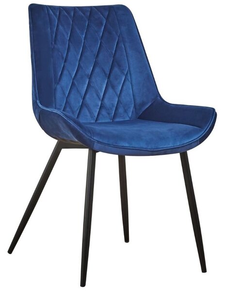 Concept design Nebesky modrá sametová jídelní židle Calista