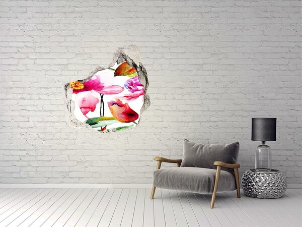 Díra 3D fototapeta nálepka Divoké květiny nd-p-78023147