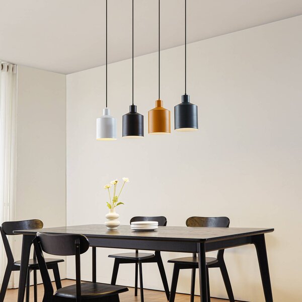 Lindby Závěsné svítidlo Tirane, barevné, kov, délka 94 cm, E27, stmívatelný, Černá, Obývací pokoj / jídelna, kov, Moderní