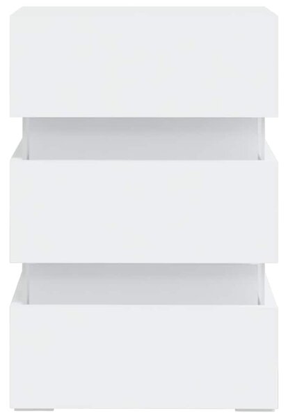 Noční stolek s LED bílý 45 x 35 x 67 cm kompozitní dřevo 326840