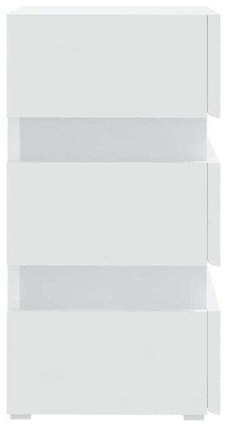 Noční stolek s LED bílý 45 x 35 x 67 cm kompozitní dřevo 326840