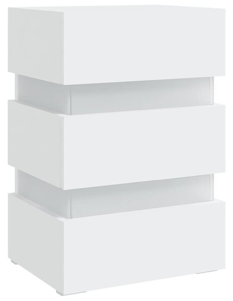Noční stolek s LED bílý 45 x 35 x 67 cm kompozitní dřevo 326840