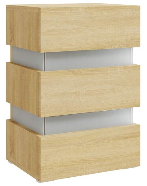 Noční stolek s LED dub sonoma 45 x 35 x 67 cm kompozitní dřevo 326843
