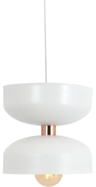 Nordic Design Bílé kovové závěsné světlo Femme L