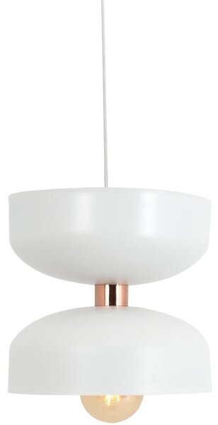 Nordic Design Bílé kovové závěsné světlo Femme S
