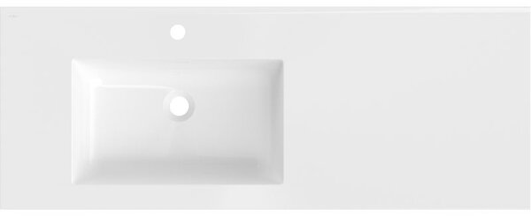 Mexen Otis umyvadlo zapuštěné do desky levé 121 x 46,5 cm, bílý lesk - 25181200L