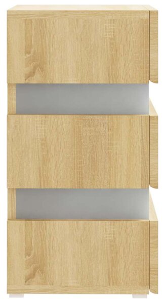Noční stolek s LED dub sonoma 45 x 35 x 67 cm kompozitní dřevo 326843