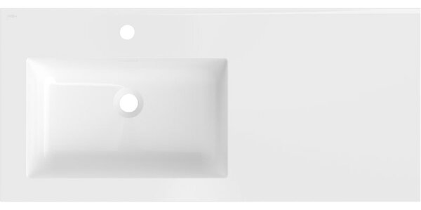 Mexen Otis umyvadlo zapuštěné do desky levé 101 x 46,5 cm, bílý lesk - 25181000L