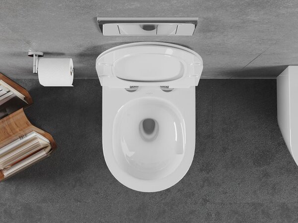 Mexen Lena WC mísa Rimless Tornado s pomalu sklopným slim sedátkem, duroplast, bílý lesk - 30224000T