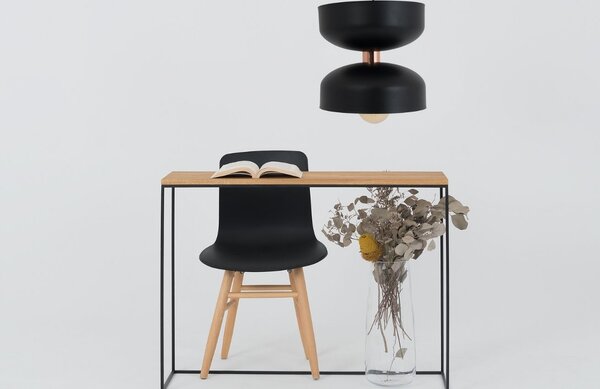 Nordic Design Černé kovové závěsné světlo Femme L