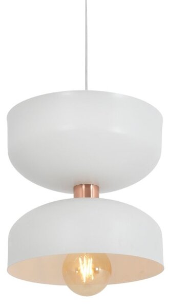Nordic Design Bílé kovové závěsné světlo Femme L