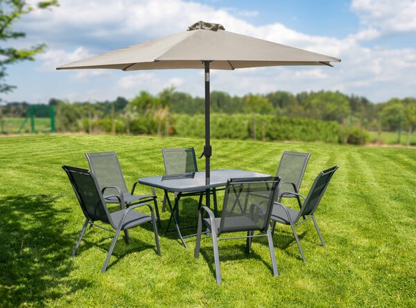 Linder Exclusiv Naklápěcí slunečník 250 cm Šedohnědý