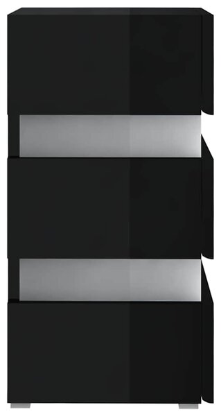 Noční stolek s LED lesklý černý 45x35x67 cm kompozitní dřevo 326847