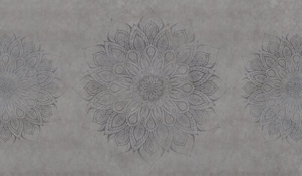 Fototapeta Šedá a černá mandala, Fototapety s pírky, Populární fototapety, t00827v1 - Tapeko.co.cz
