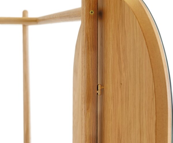 Dubový věšák Woodman Tripod se zrcadlem 180 cm