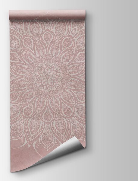 Fototapeta Bílá a růžová mandala, Fototapety s pírky, Populární fototapety, t00827v2 - Tapeko.co.cz