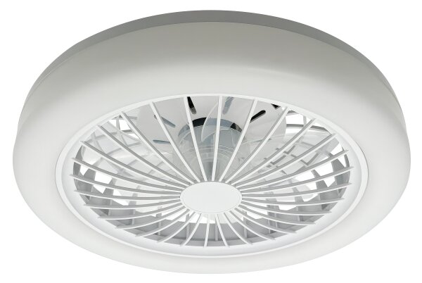 LED RGBW Stmívatelné stropní svítidlo s ventilátorem ZAMBIA LED/24W/230V bílá+DO