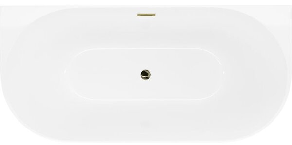 Mexen Oval Slim volně stojící přisazená vana 170 x 80 cm, bílá, přepad zlatý - 52661708000-50
