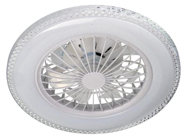 LED Stmívatelné stropní svítidlo s ventilátorem EGYPT LED/48W/230V bílá + DO