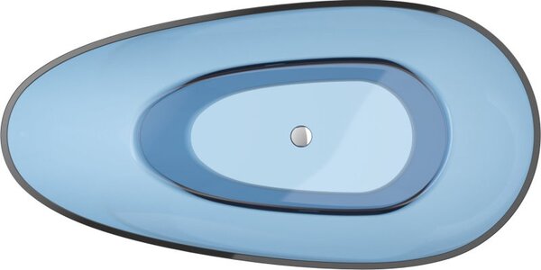 Mexen Glass džínsová volně stojící vana průhledná 170 x 85 cm, chromový uzávěr - 58061708507