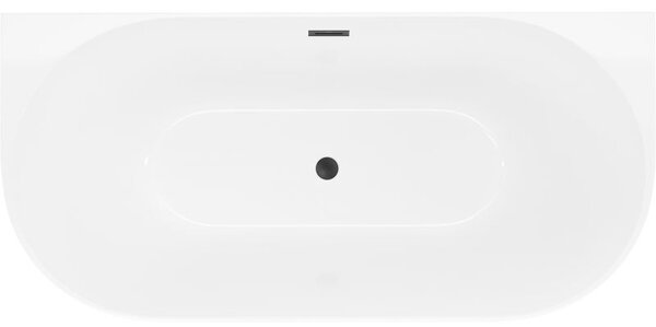 Mexen Oval Slim volně stojící přistěnná vana 170 x 80 cm, bílá, přepad černý - 52661708000-70