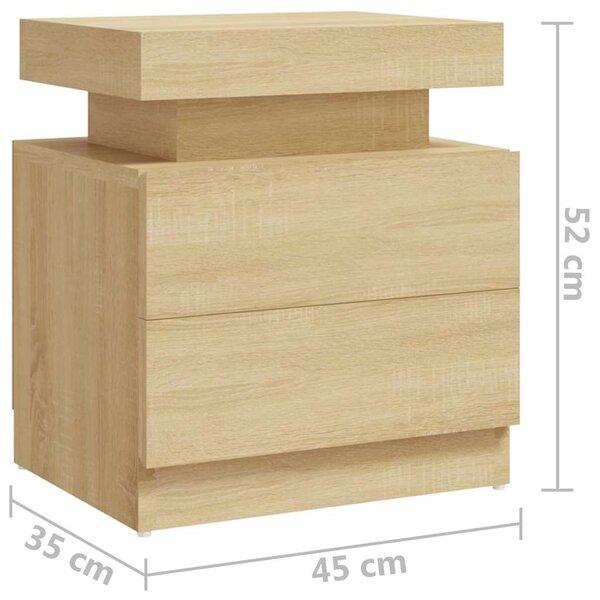 Noční stolek dub sonoma 45 x 35 x 52 cm kompozitní dřevo 326852