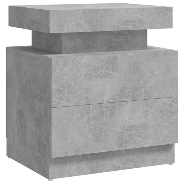 Noční stolek betonově šedý 45 x 35 x 52 cm kompozitní dřevo 326853