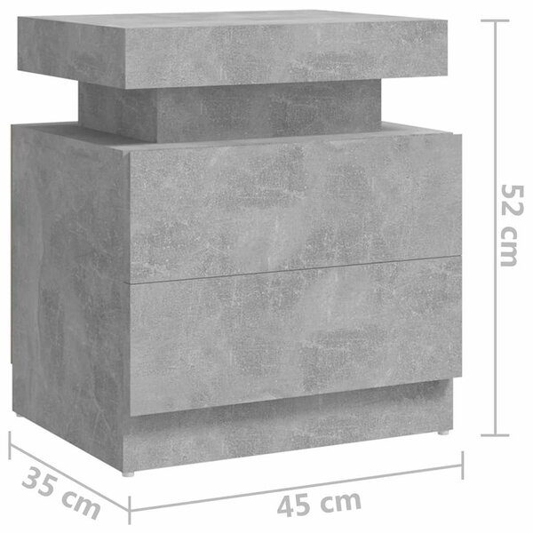 Noční stolek betonově šedý 45 x 35 x 52 cm kompozitní dřevo 326853