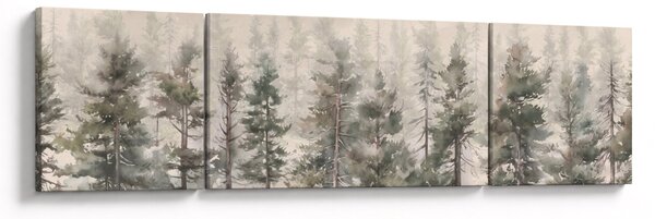 Obraz - Borovicový les I., aquarel (170x50 cm)
